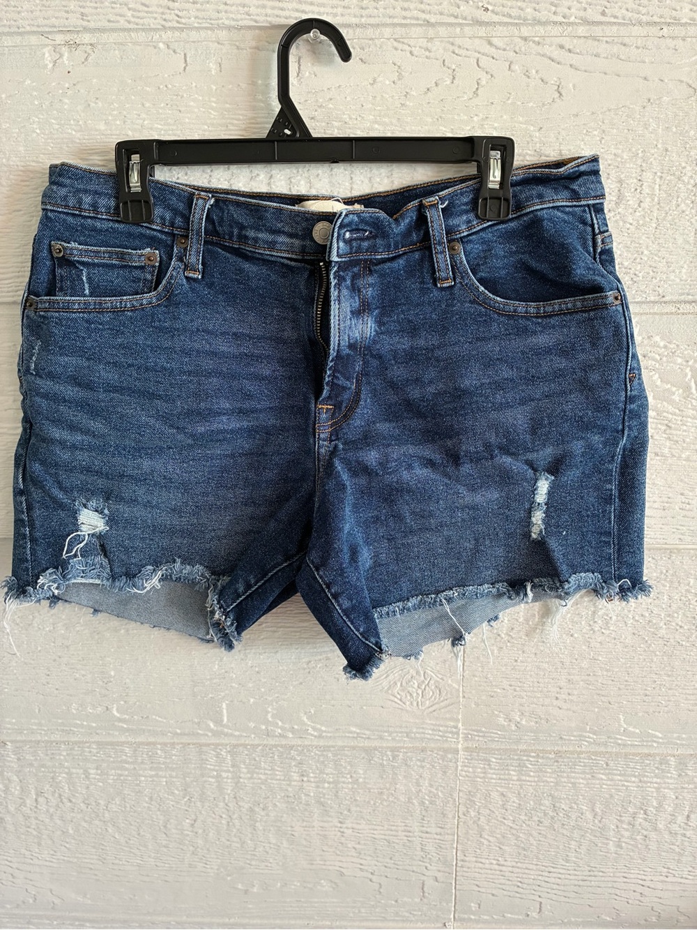 GAP Dark Blue Distressed Denim Cutoff Shorts